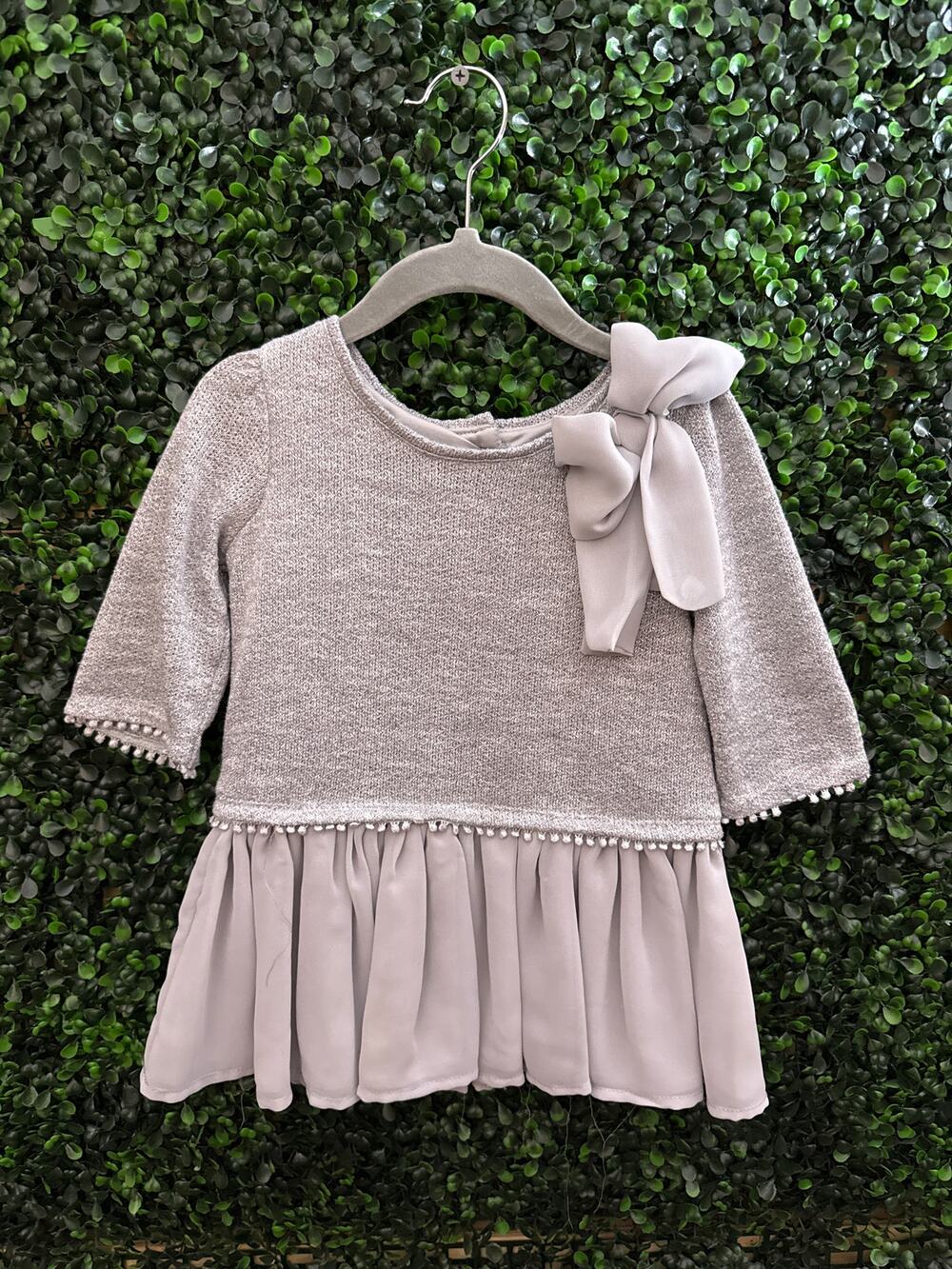 Camilla, Girl toddlers Soft Gray Silver Blouse, Size 3T